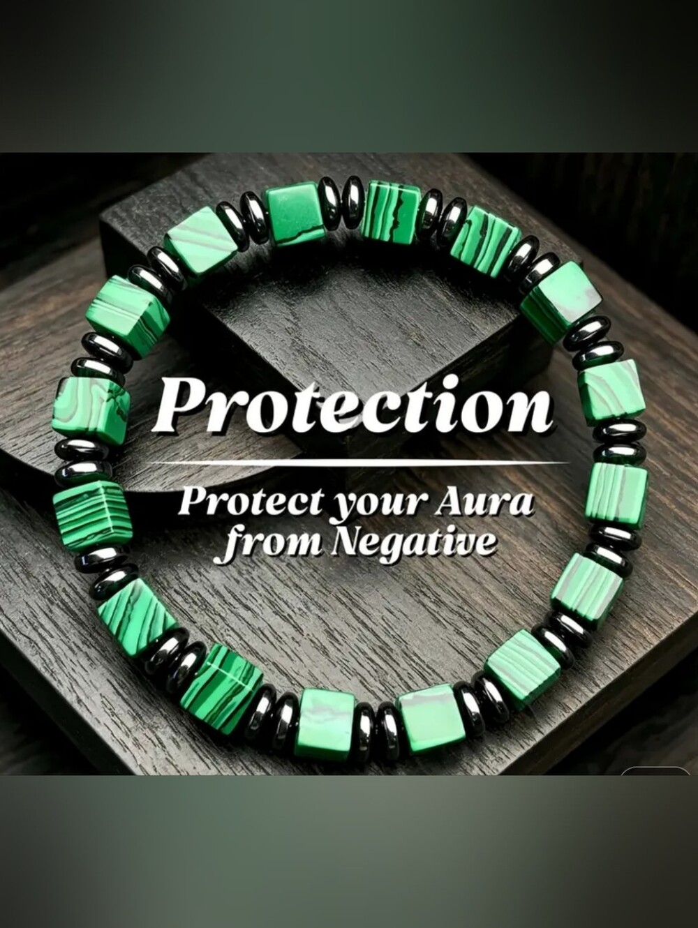 Malachite/Hematite Beaded Bracelet